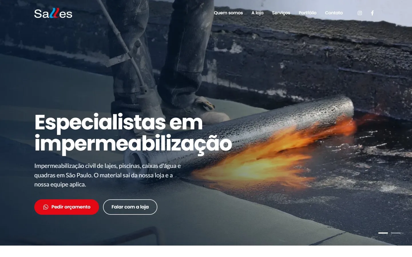 Página inicial de Empreiteira Salles
